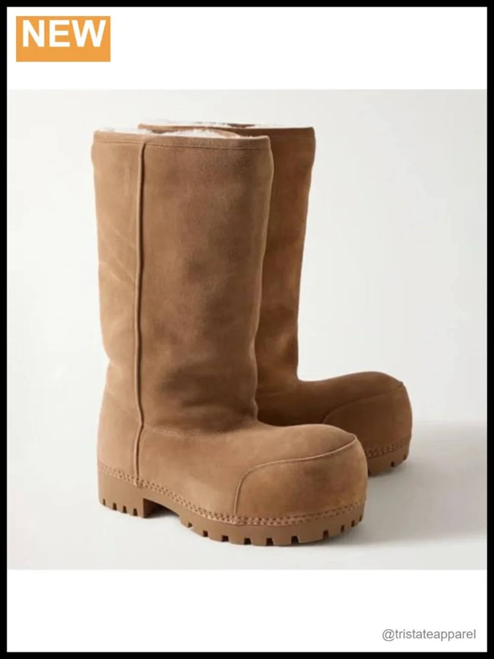 Suede Knee High Boots for Women Platform Round Toe Chunky Heel Winter Snow Boots